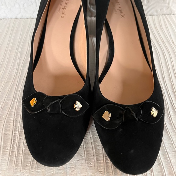 Kate Spade Benice Black Suede Pumps Size 8.5 S5100014 - Picture 5 of 7